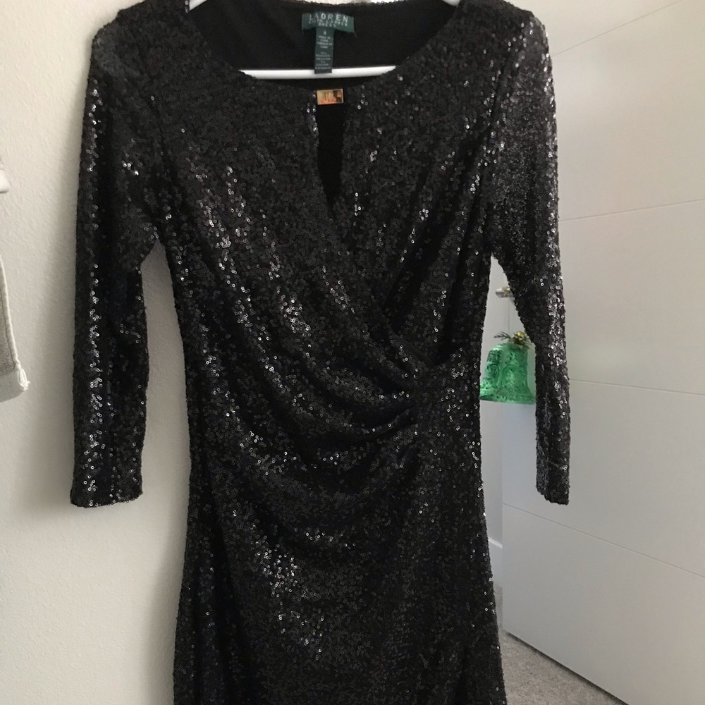 Lauren dress black sequin evening dress size 2